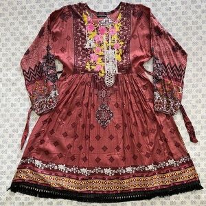 Floral Embroidered Kurti/Frock Dress